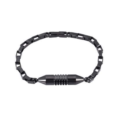 Voordelige As Armband / Haarlok Armband Cilinder Black RVS kopen bij webwinkel Monzaique.nl