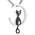 Voordelige Ashanger Black Cat and the Moon RVS (incl ketting) kopen bij webwinkel Monzaique.nl