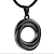 Voordelige Ashanger Twee Zwarte Cirkels Verbonden Ringen RVS Circle of Life kopen bij webwinkel Monzaique.nl