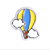 Voordelige Floating Charm Blauw-Gele Luchtballon kopen bij webwinkel Monzaique.nl