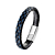 Voordelige Graveerbare Zwarte Lederen Blauw Gevouwen Armband met Zilverkleurige Sluiting (div afmetingen) kopen bij webwinkel Monzaique.nl