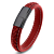 Voordelige Heren Armband Rode Gevlochten Lederen Band 20cm kopen bij webwinkel Monzaique.nl