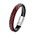 Voordelige Graveerbare Zwarte Lederen Rood Gevouwen Armband met Zilverkleurige Sluiting (div afmetingen) kopen bij webwinkel Monzaique.nl